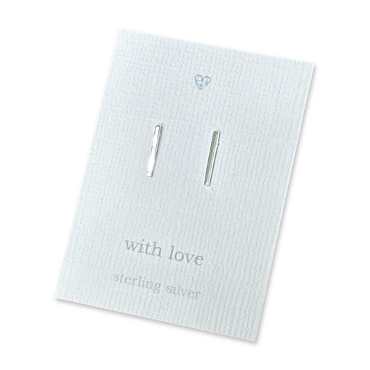 Silver bar sterling silver stud earrings