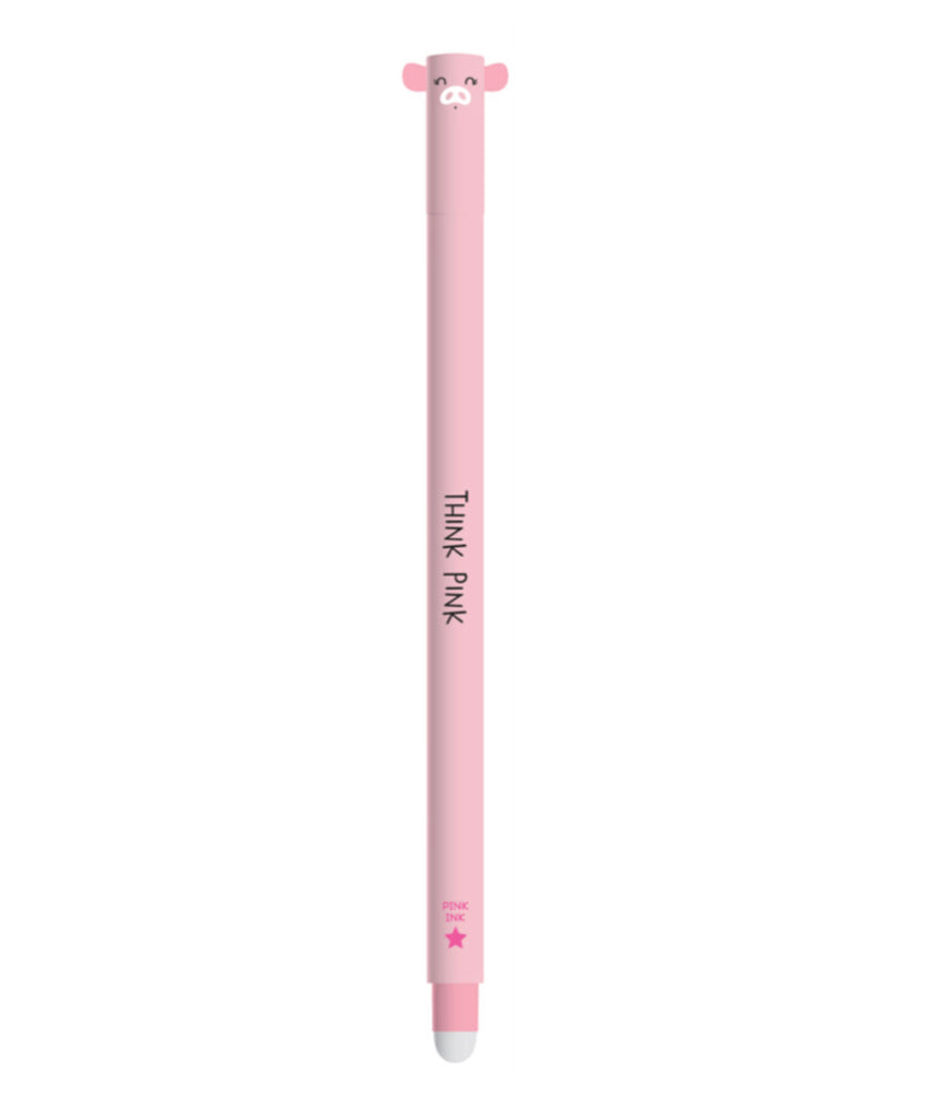 Piggy erasable pink ink pen. Think pink. Legami