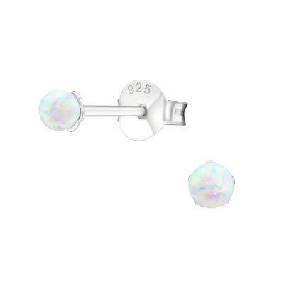 Opal stud earrings sterling silver