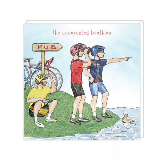 Unexpected triathlon birthday card