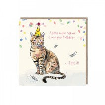 A little birdie- cat Birthday card