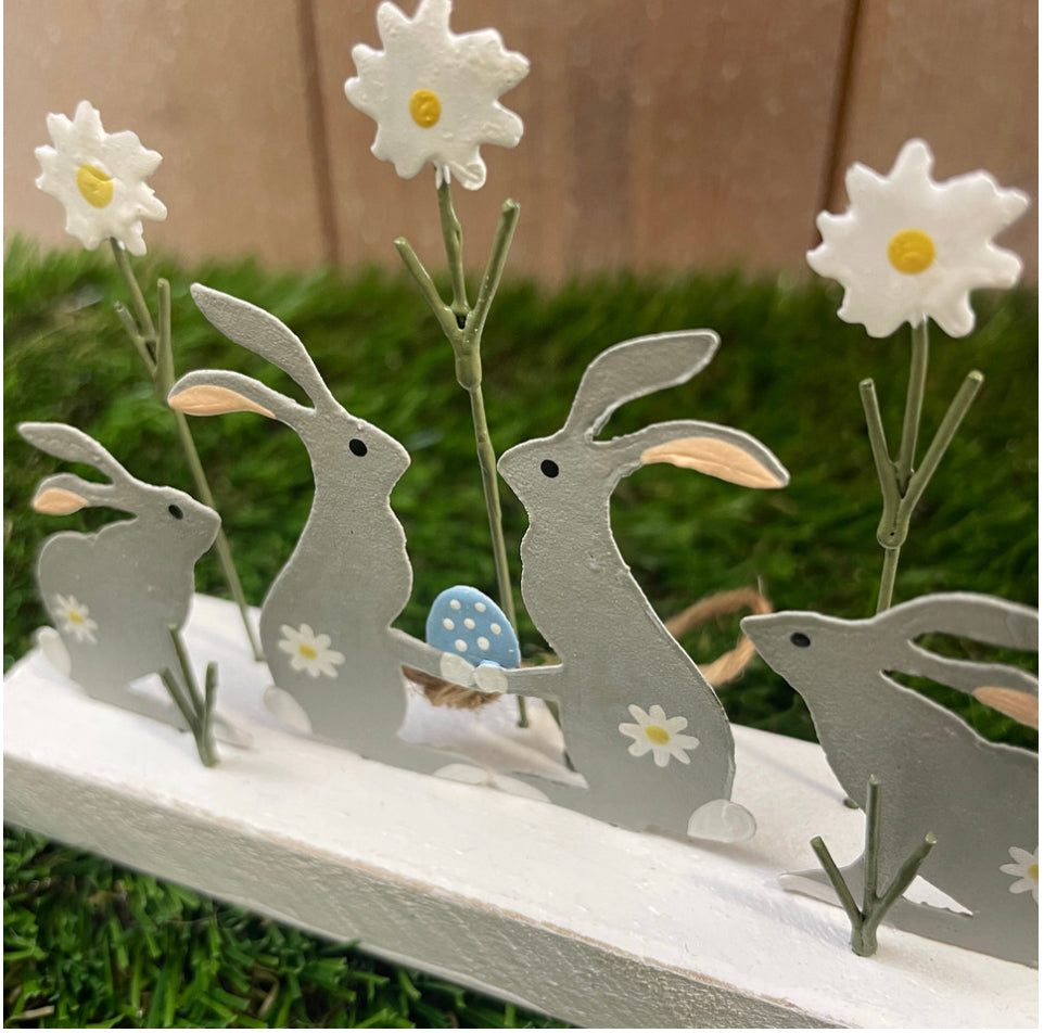 Daisy easter bunny standing ornament by Shoeless Joe