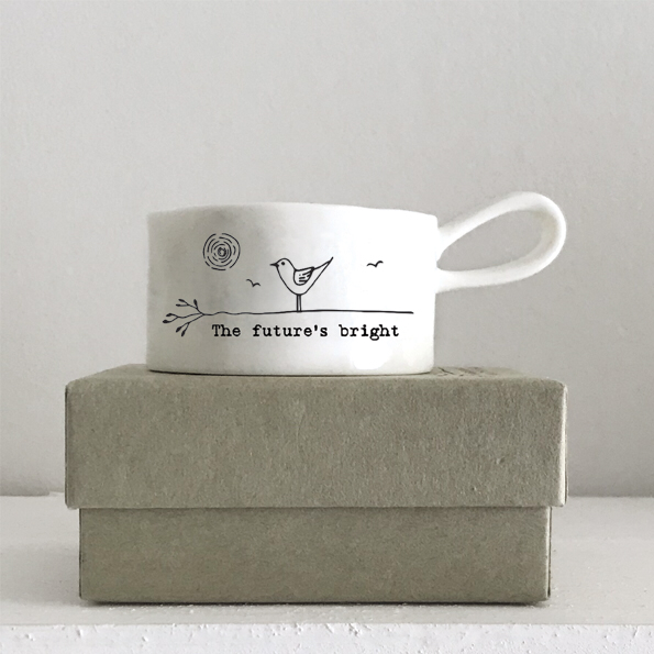 The future’s bright boxed ceramic tea light holder by East of India