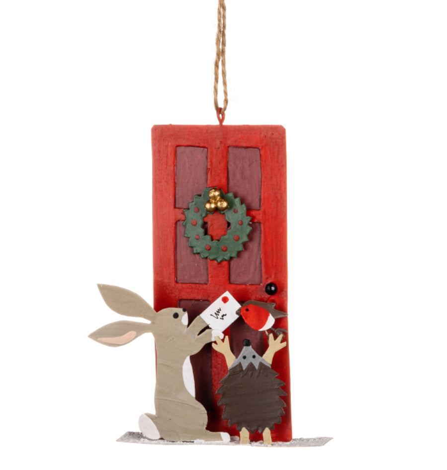 Posting the Christmas card, Christmas tree ornament