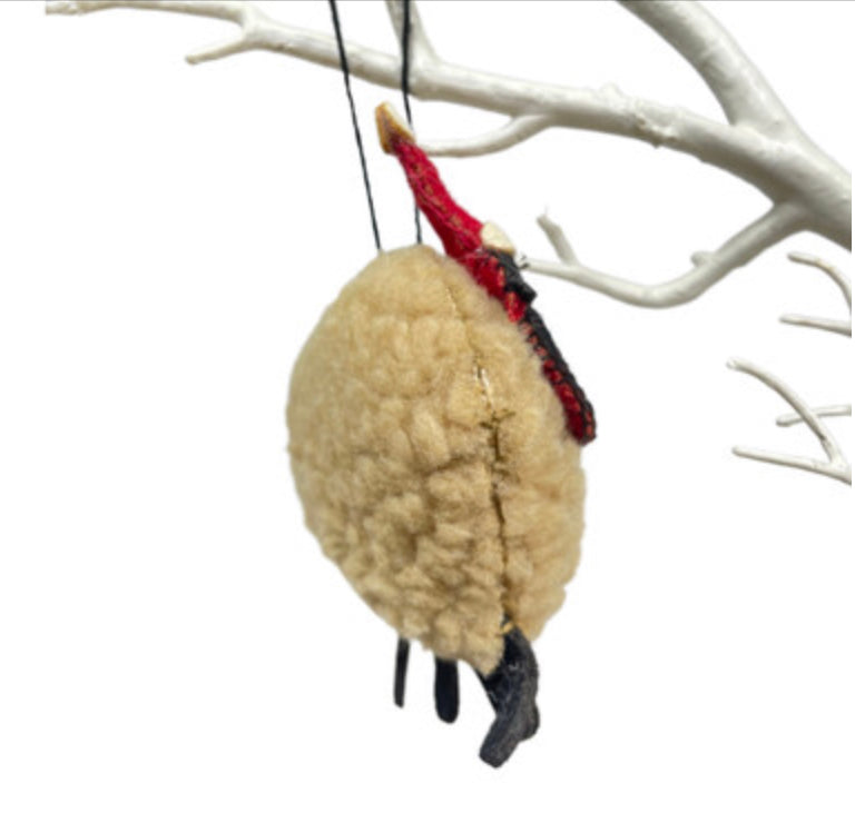 Woolly sheep in a Christmas hat, Christmas tree decoration by Shoeless Joe