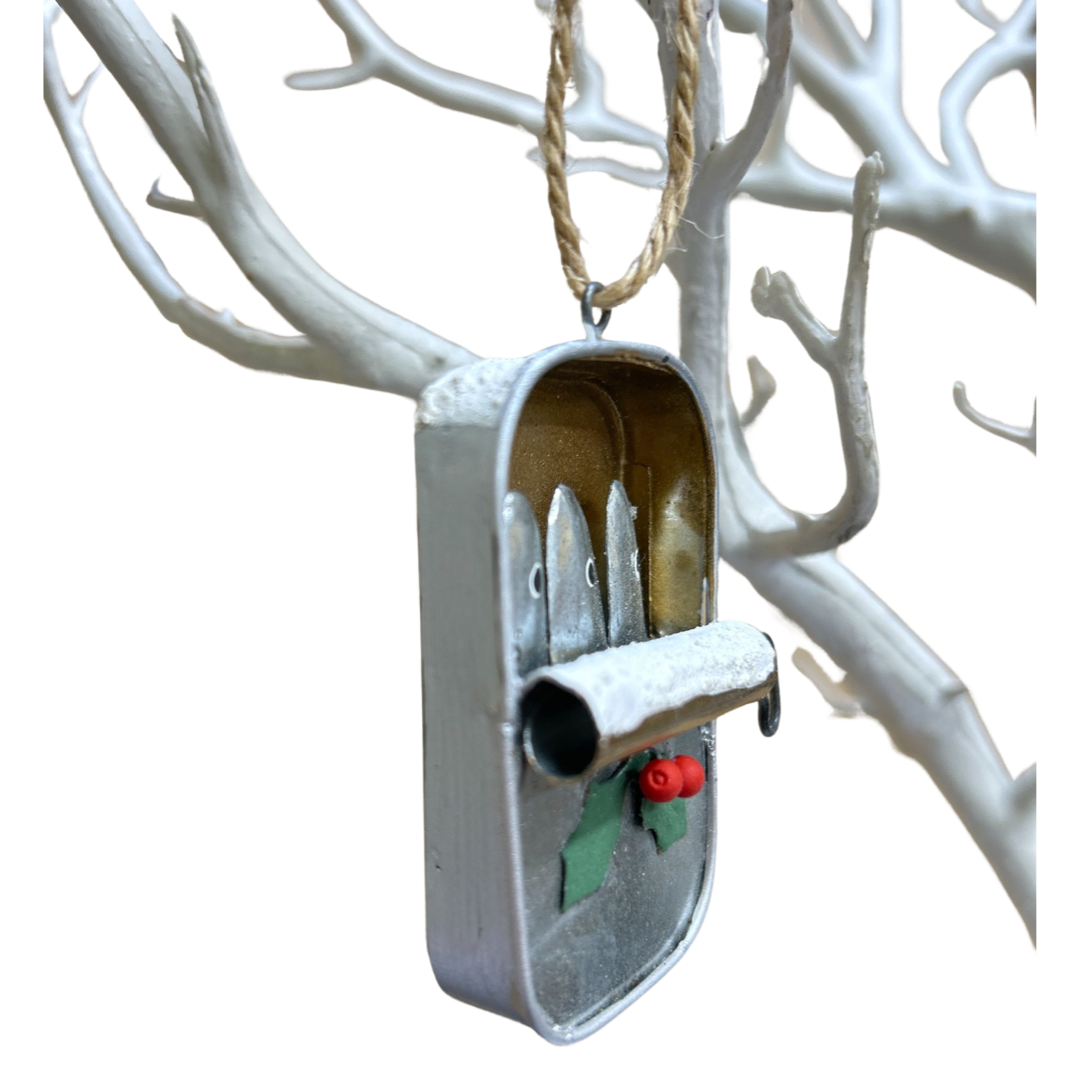 Christmas sardines in a tin, tree ornament