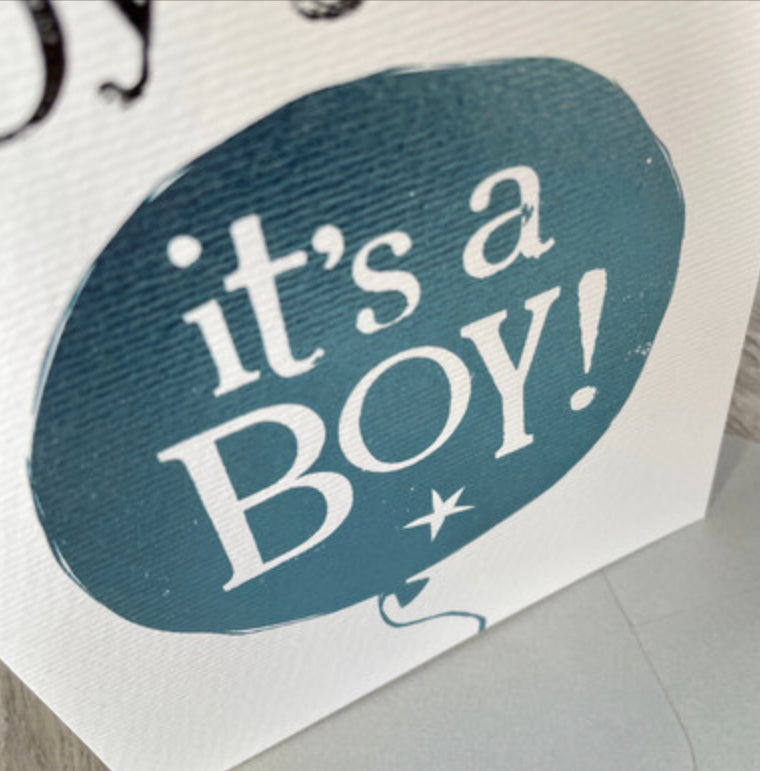 Oh boy it’s a boy . New Baby card