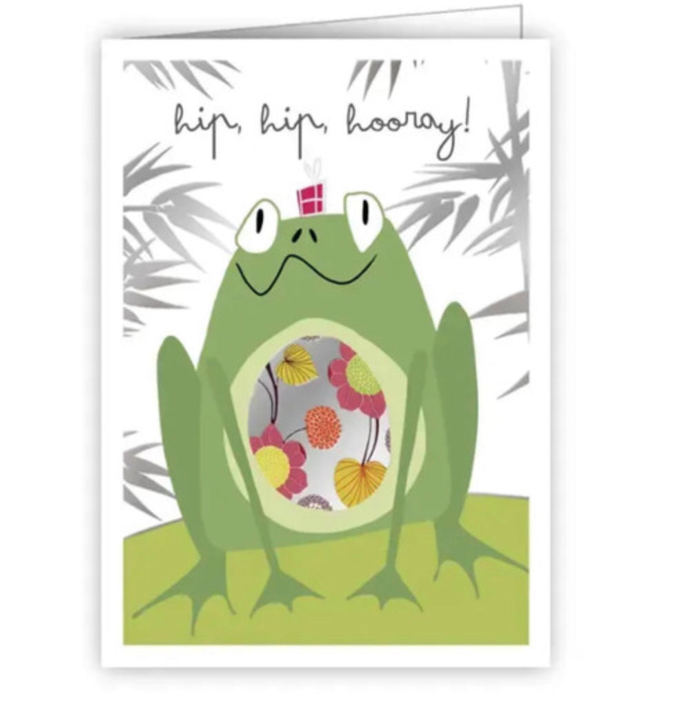 Hip Hip Frog mini greetings card