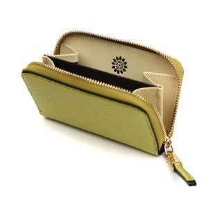 Lime green faux leather coin purse