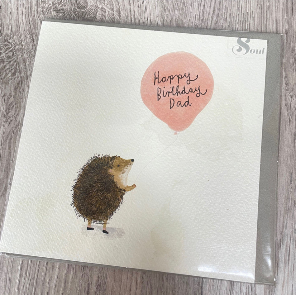 Happy Birthday Dad. Hedgehog card by soul