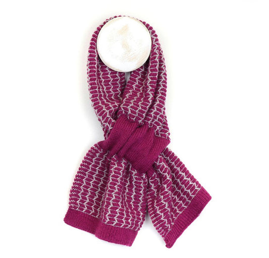 Cerise & grey Scandi pull through scarf by piece of mind