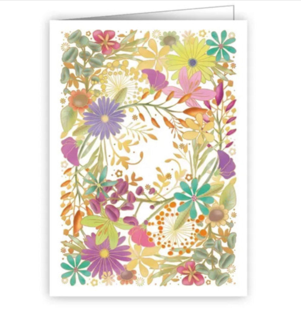 Daisy Swirl mini greetings card