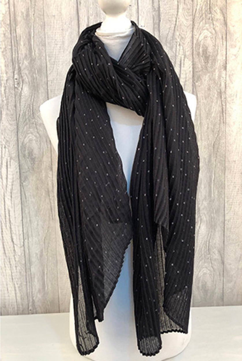 Black with white spot scarf
