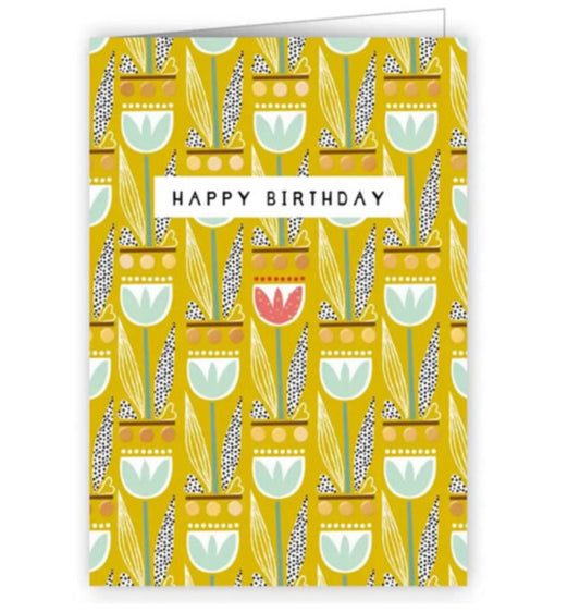 Contemporary Tulips mini birthday card