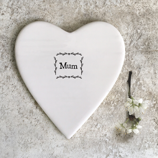 Mum heart shape East of India coaster