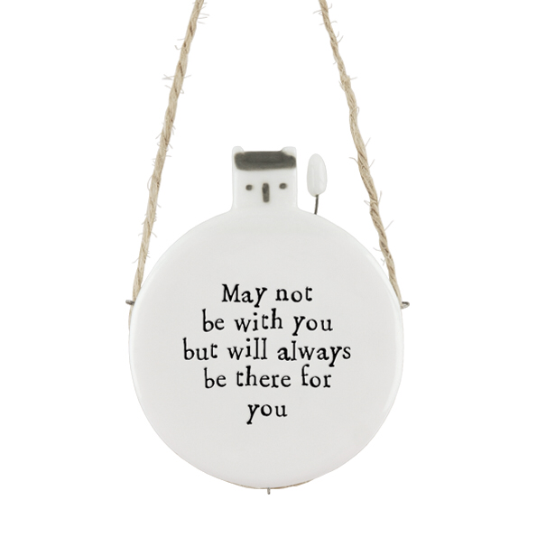 East of India ‘May Not Be With You’ Circle Porcelain Hanger