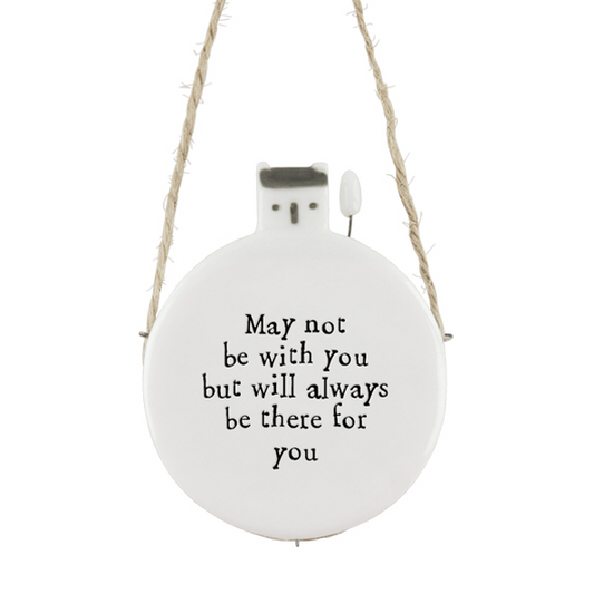 East of India ‘May Not Be With You’ Circle Porcelain Hanger