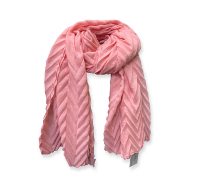 Pink textured fold scarf by Zelly