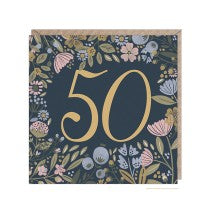 50th birthday card floral