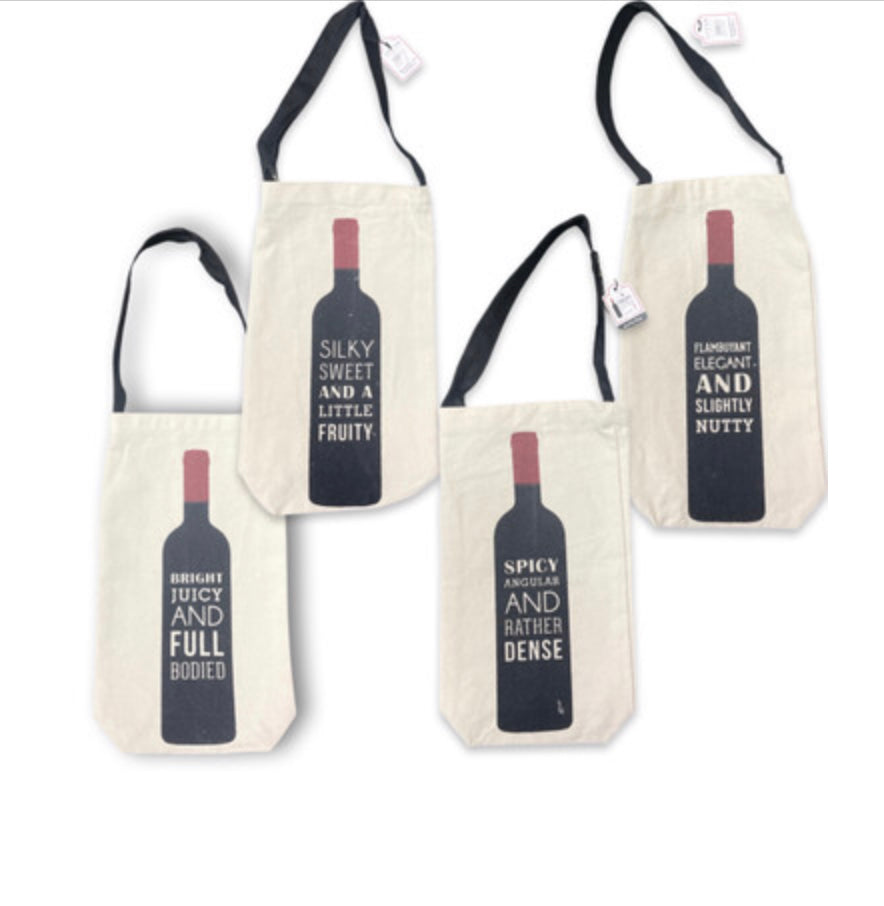 Canvas bottle bag, available in 4 designs