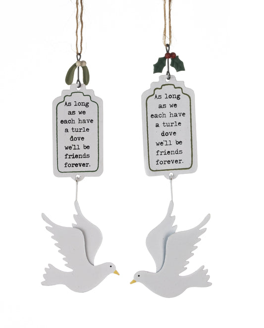 One Pair Of Turtle Doves. Friendship Christmas decoration