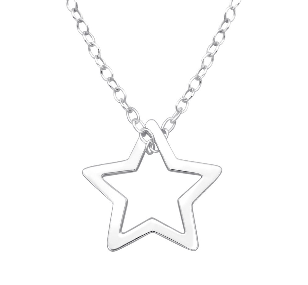 Star charm sterling silver necklace