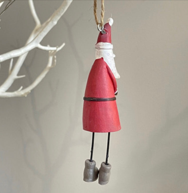 Santa with 2 stars hanging Christmas decoration by Shoeless Joe