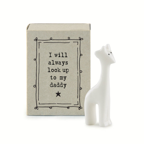 I will always look up to my daddy. Giraffe matchbox keepsake by East of India