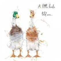 A little birdie told me... Duck Birthday card