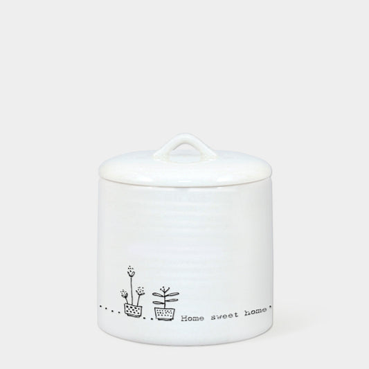 Home sweet home lidded ceramic pot by East of India