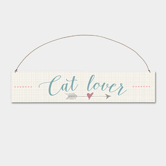 Cat lover, wooden hanging sign by East Of India