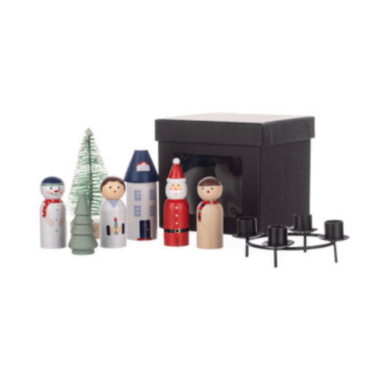 Boxed advent ring wooden scene by Shoeless Joe