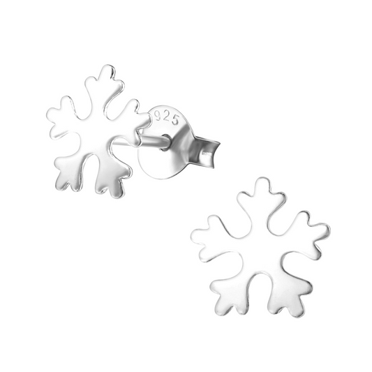 Sterling silver snow flake stud earrings