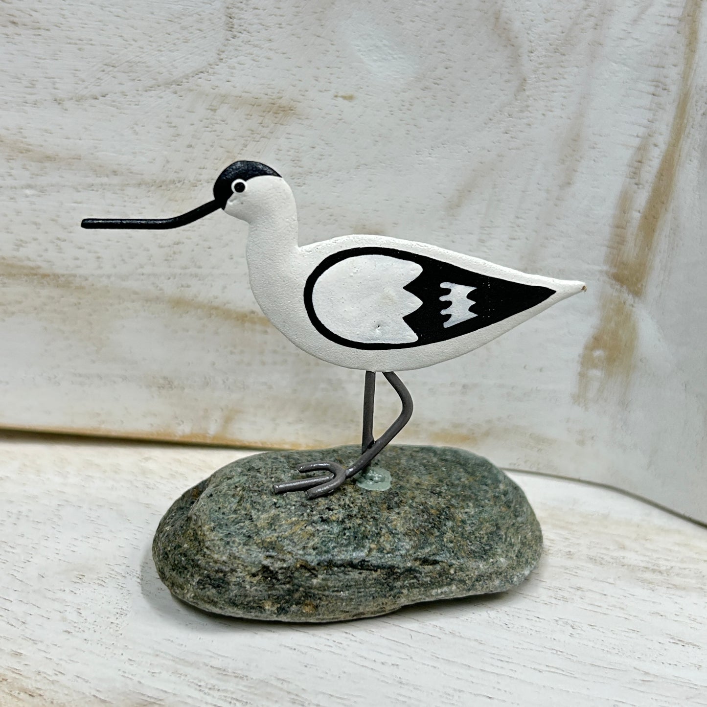 Avocet on pebble ornament