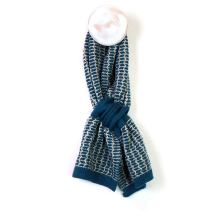 Teal Scandi style pull through scarf by POM