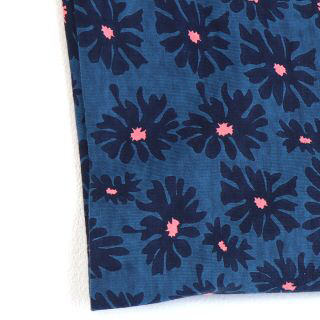 Navy and blue flower print multiway cotton snood