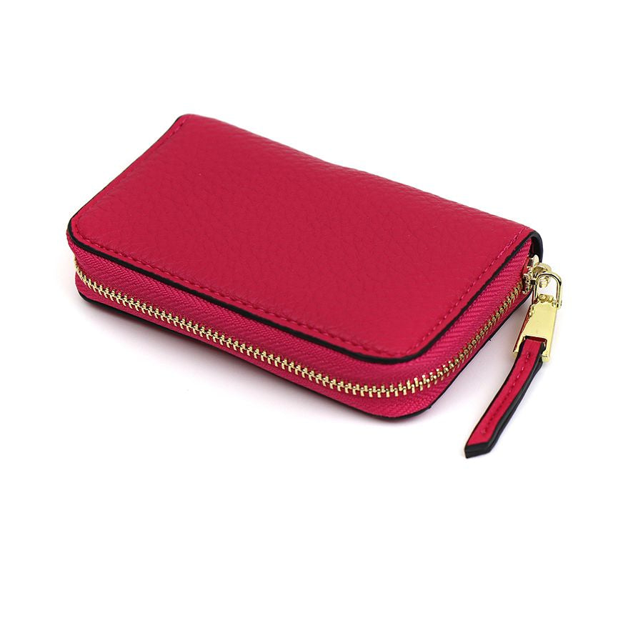 Crimson faux leather coin purse