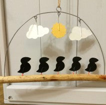 5 puffins in the sun hanging decoration by Shoeless Joe