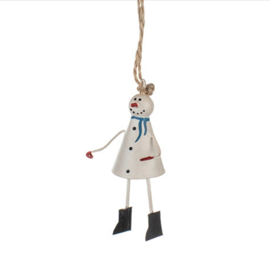 Mini snowman hanging tree decoration by Shoeless Joe