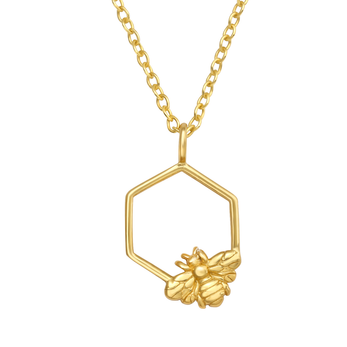 Gold bee necklace