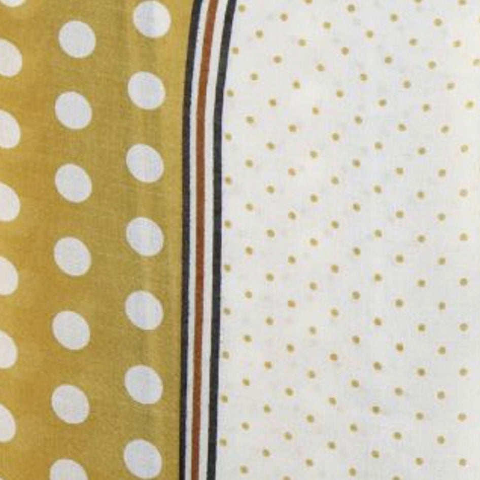 Mustard dotty print scarf with border By POM