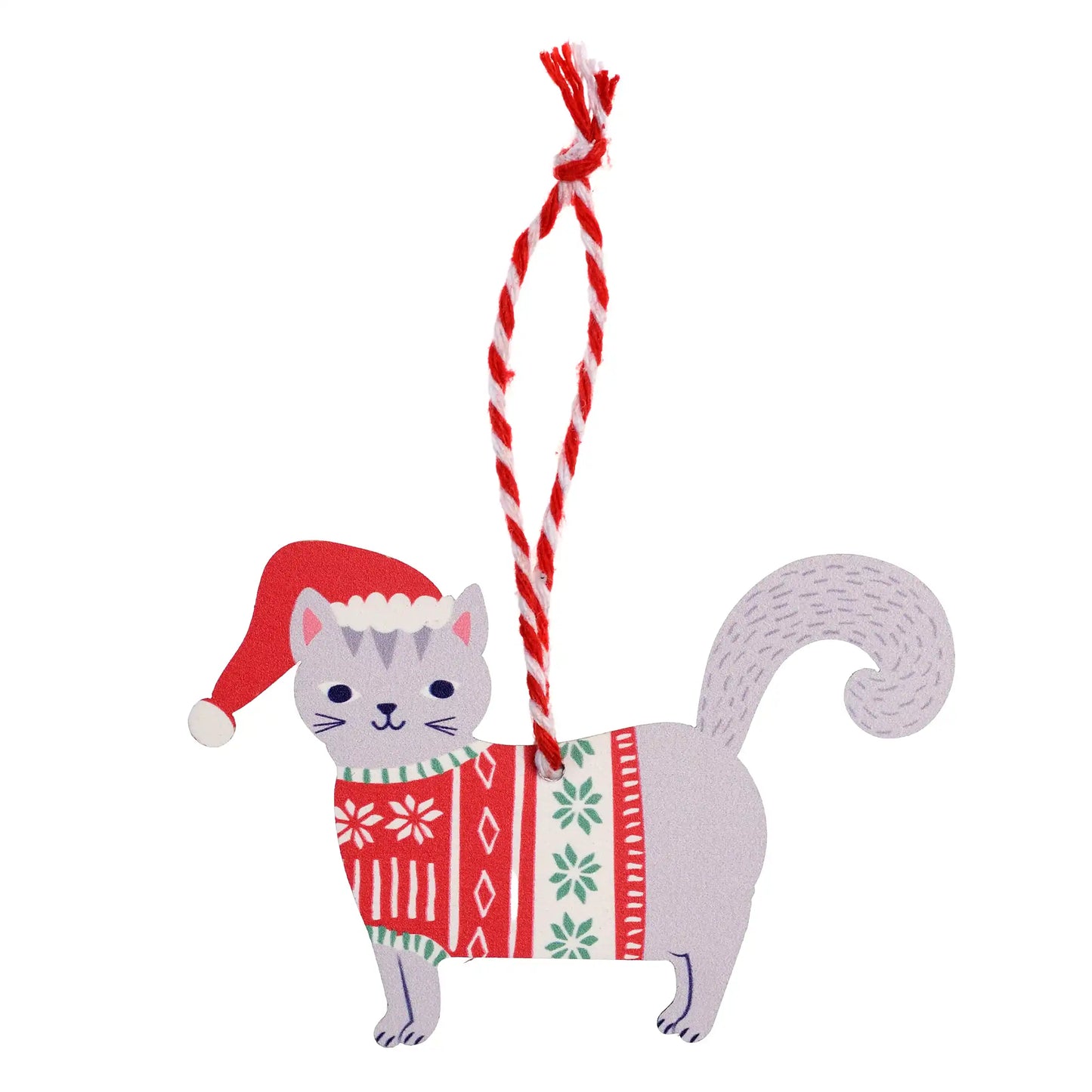 Grey standing Christmas cat tree decoration