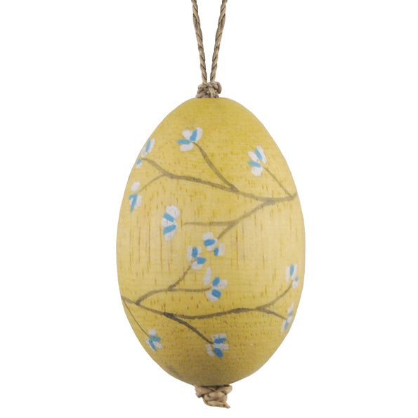 Blossom painted wooden hanging egg Easter decoration