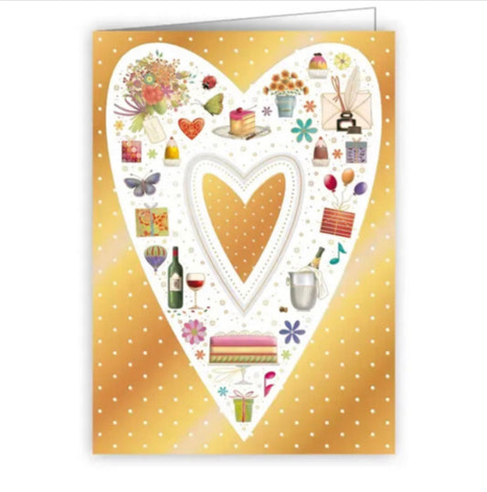 Birthday Heart mini greetings card