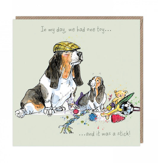 In my day - basset hound card