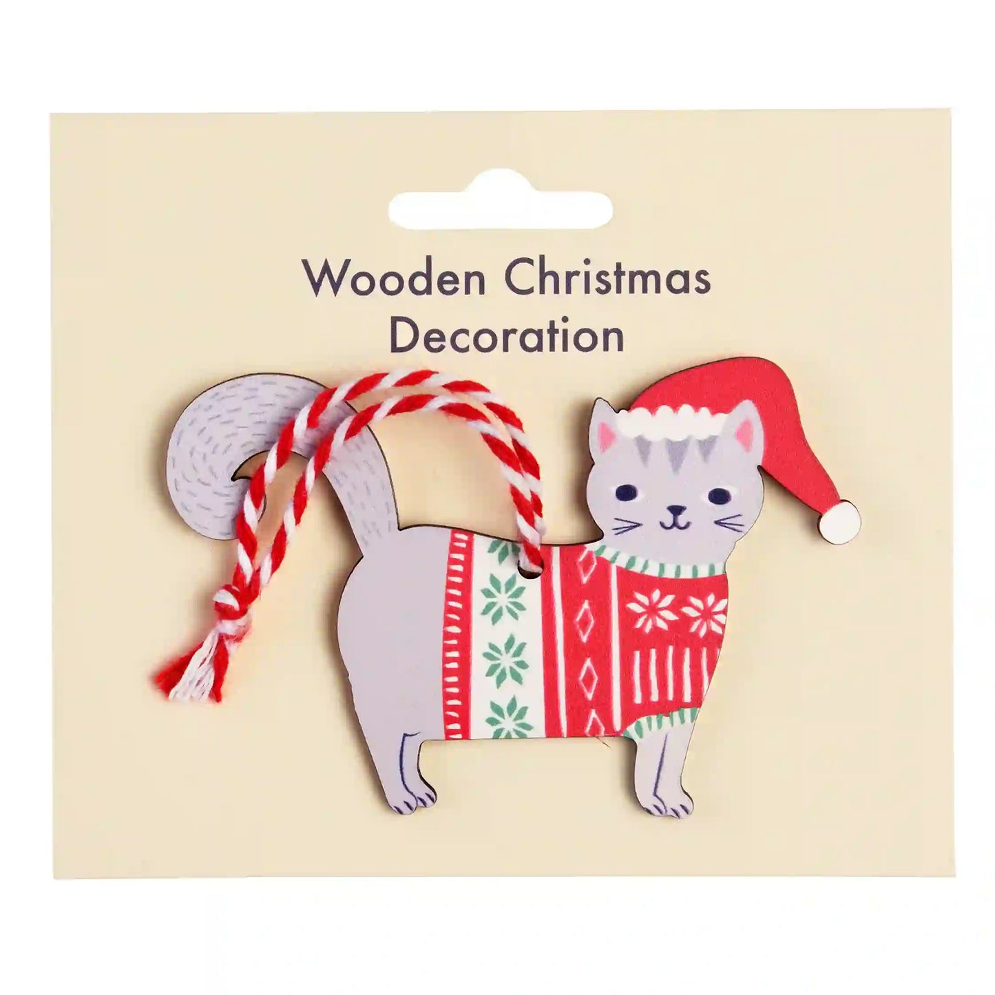 Grey standing Christmas cat tree decoration