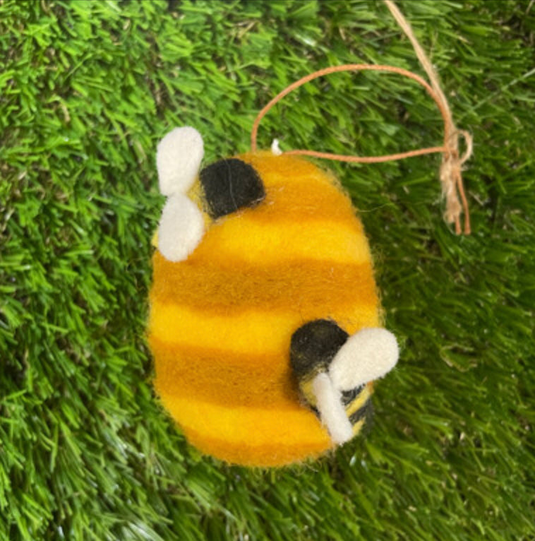 Felt bee hive hanging decoration by Shoeless Joe