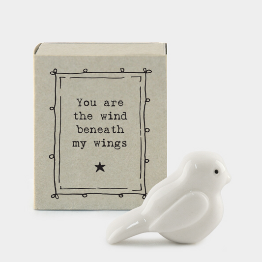 Little bird matchbox ceramic by East of India. You are the wind beneath my wings