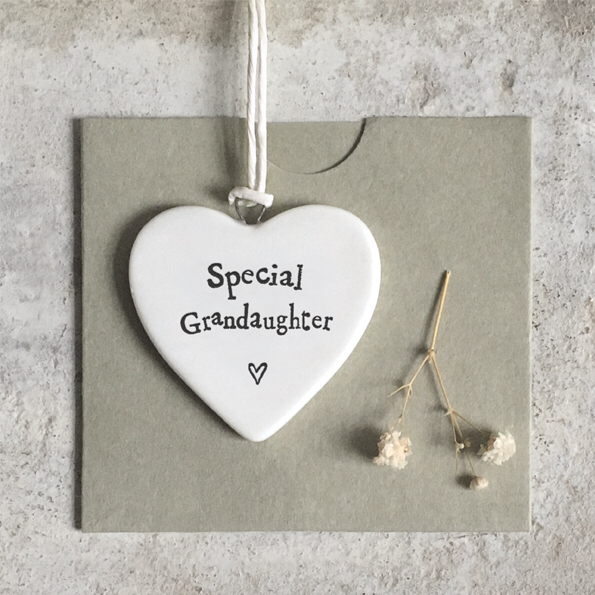 Special Granddaughter small ceramic heart by East of India