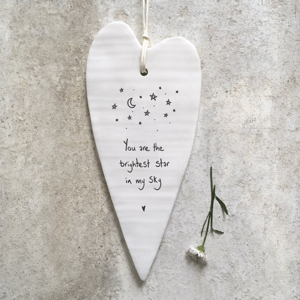 East of India long ceramic heart. You are the brightest star in my sky.